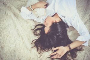 Older woman sleeping peacefully