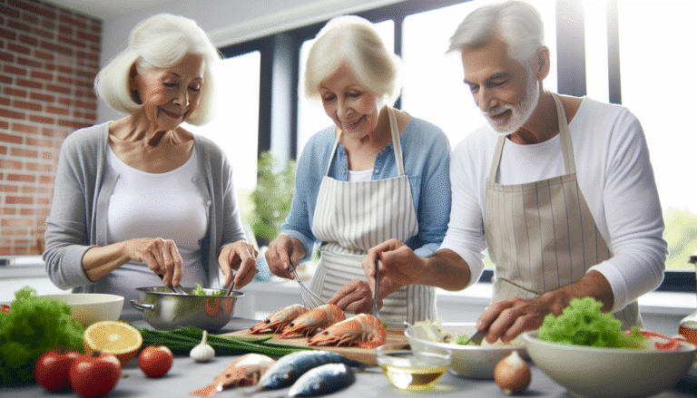 mediterranean diet with fish and seafood