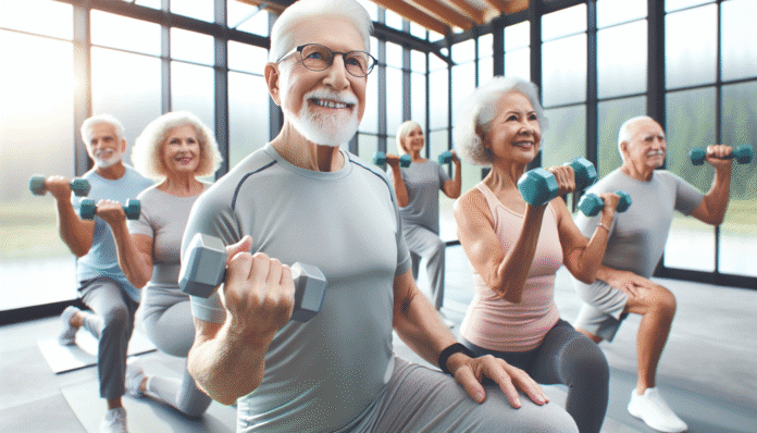 seniors strength exercises with dumbbells